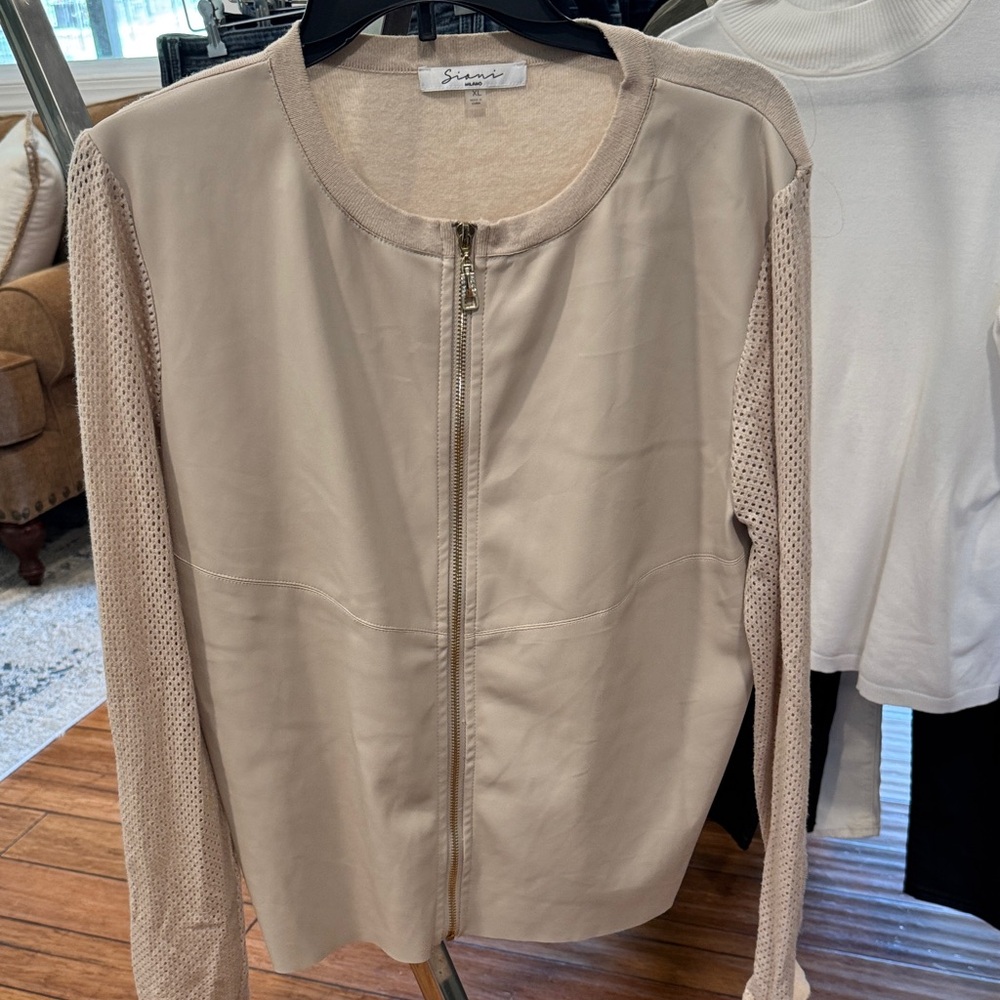 Milano Beige Leather Jacket